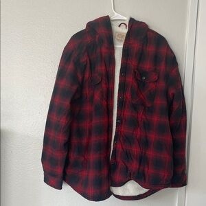 Boston Traders Red and Black Plaid Shirt Jacket